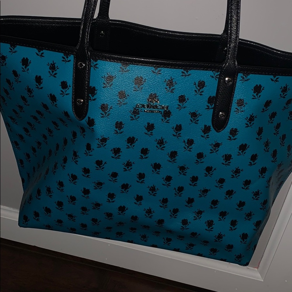 Blue Coach handbag